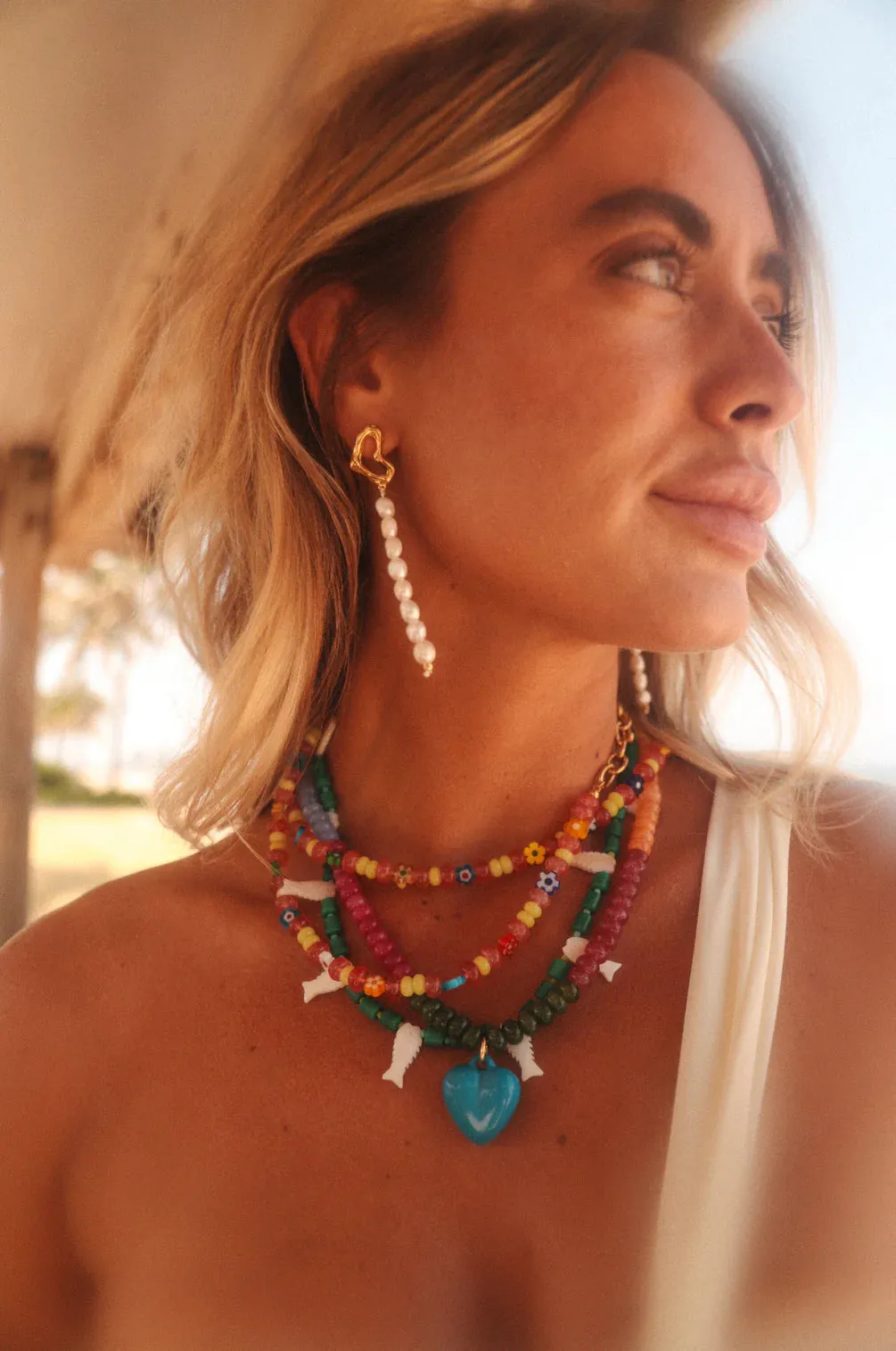 Logan Tay Heart Pearl Drop Earrings
