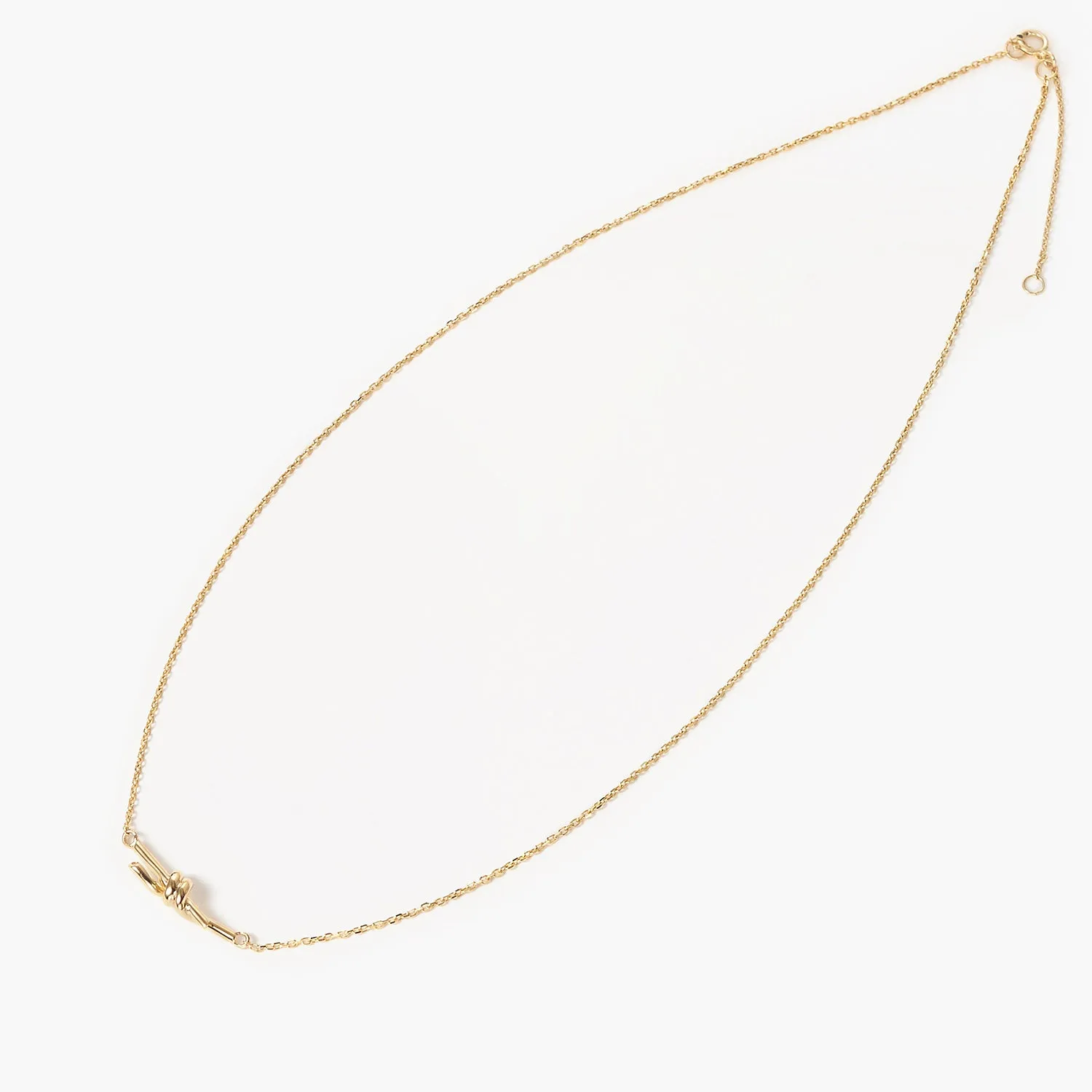 Love Knot 14K Gold Knot Charm Tied Knot Necklace