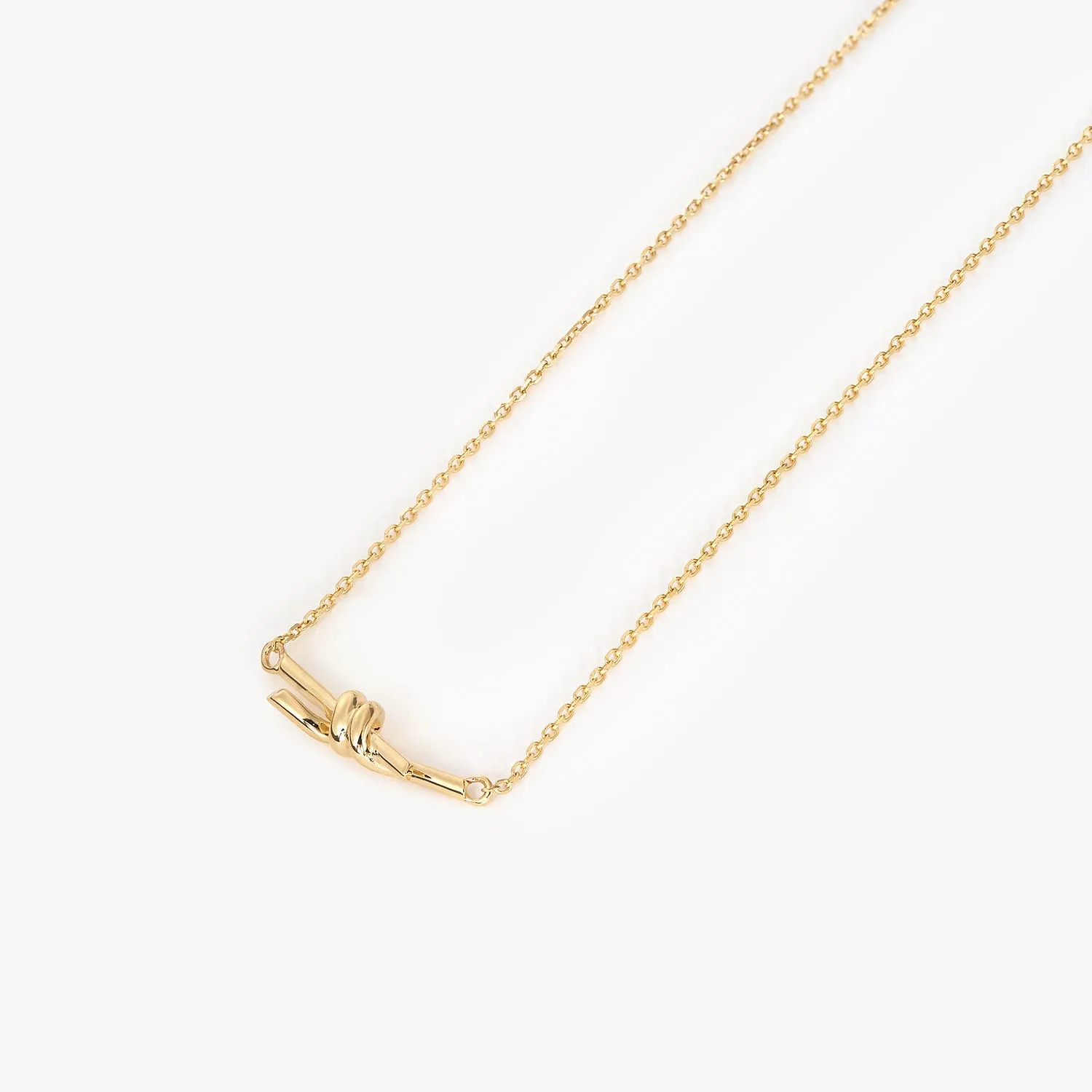 Love Knot 14K Gold Knot Charm Tied Knot Necklace
