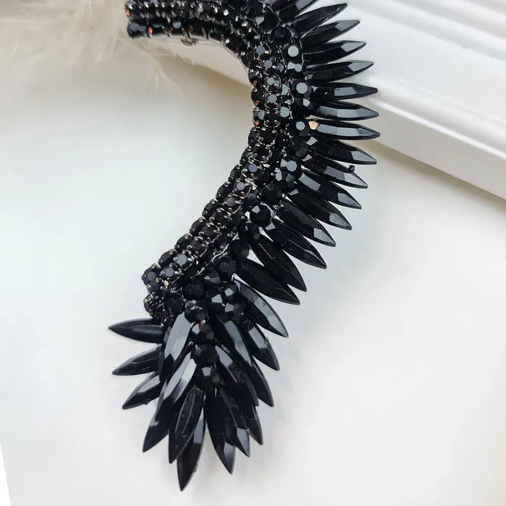 Luxury Black Rhinestone Ear Clip Earrings
