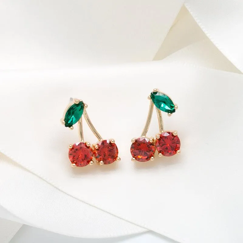Ma Cherie Cherry Crystal Stud Earrings
