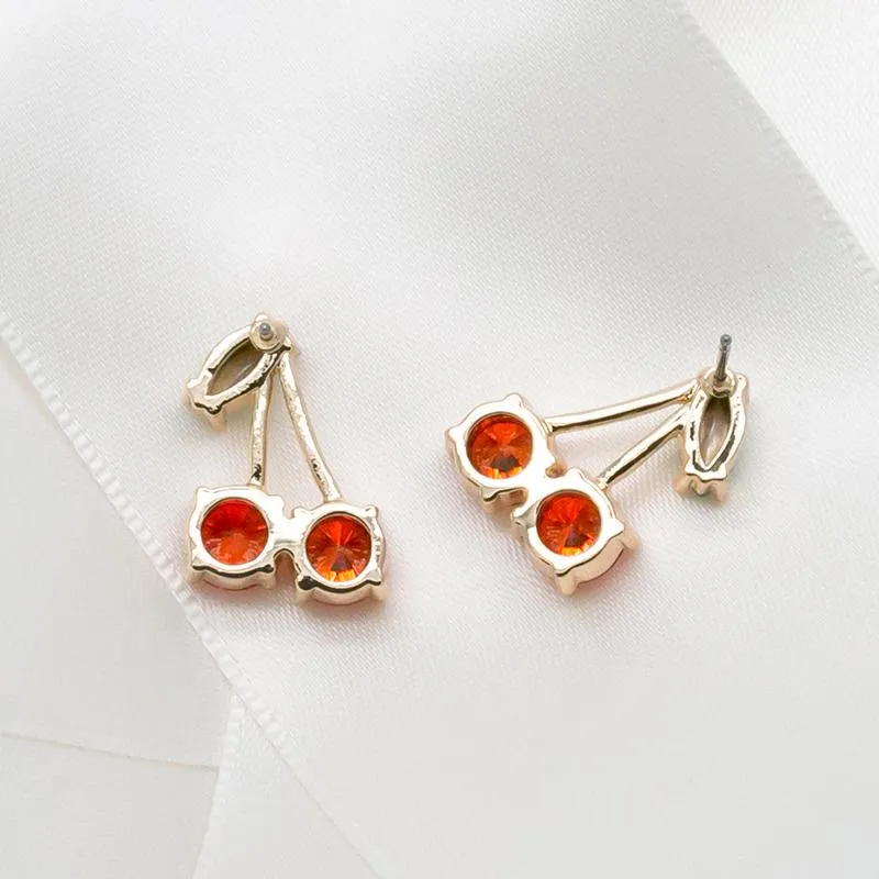 Ma Cherie Cherry Crystal Stud Earrings