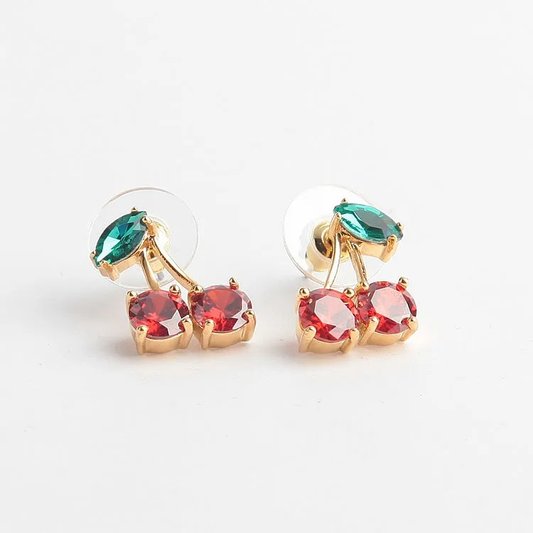 Ma Cherie Cherry Crystal Stud Earrings