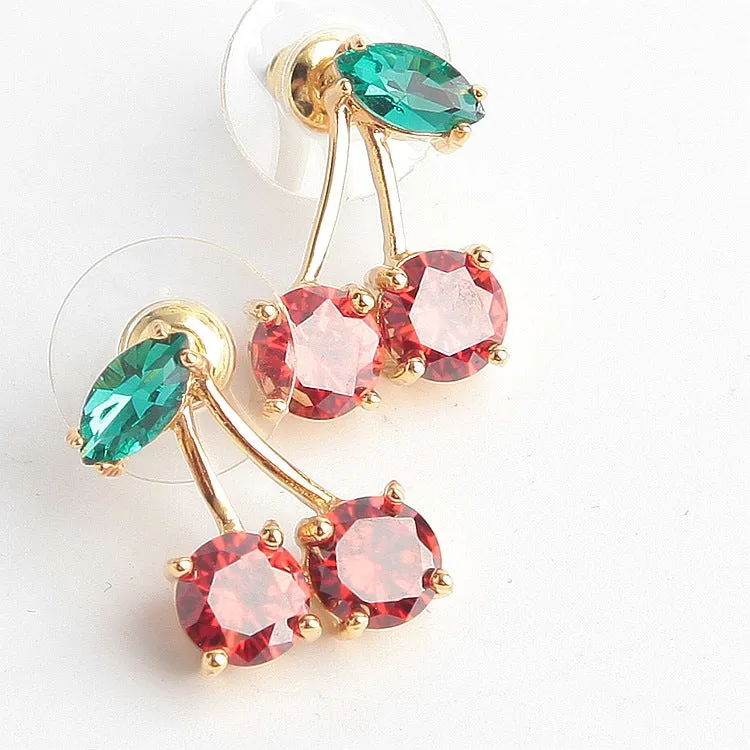 Ma Cherie Cherry Crystal Stud Earrings