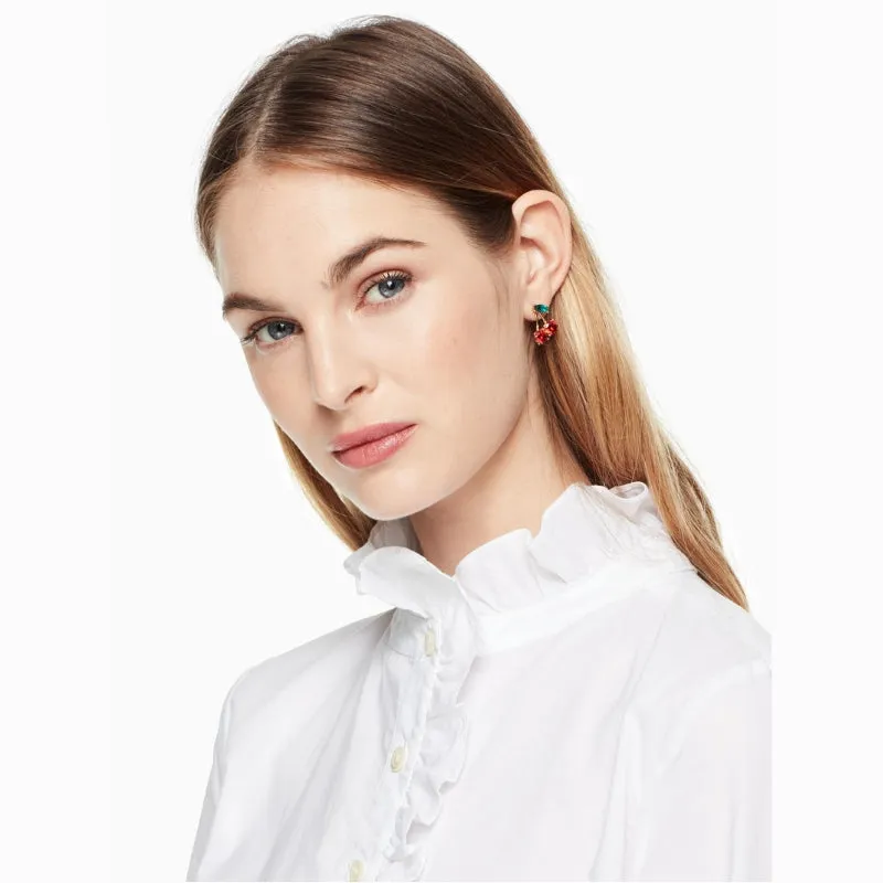 Ma Cherie Cherry Crystal Stud Earrings