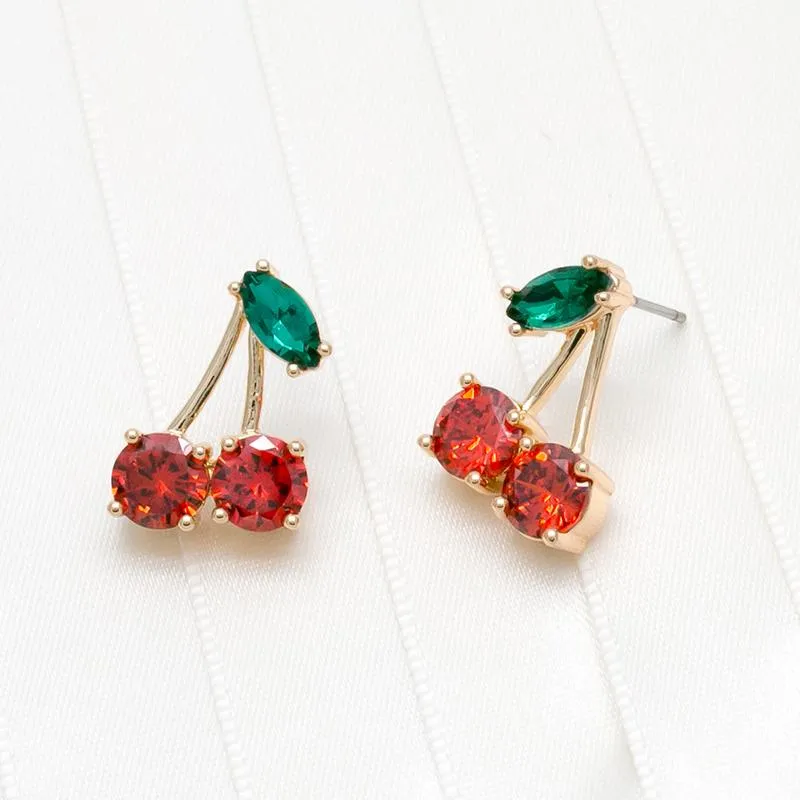 Ma Cherie Cherry Crystal Stud Earrings