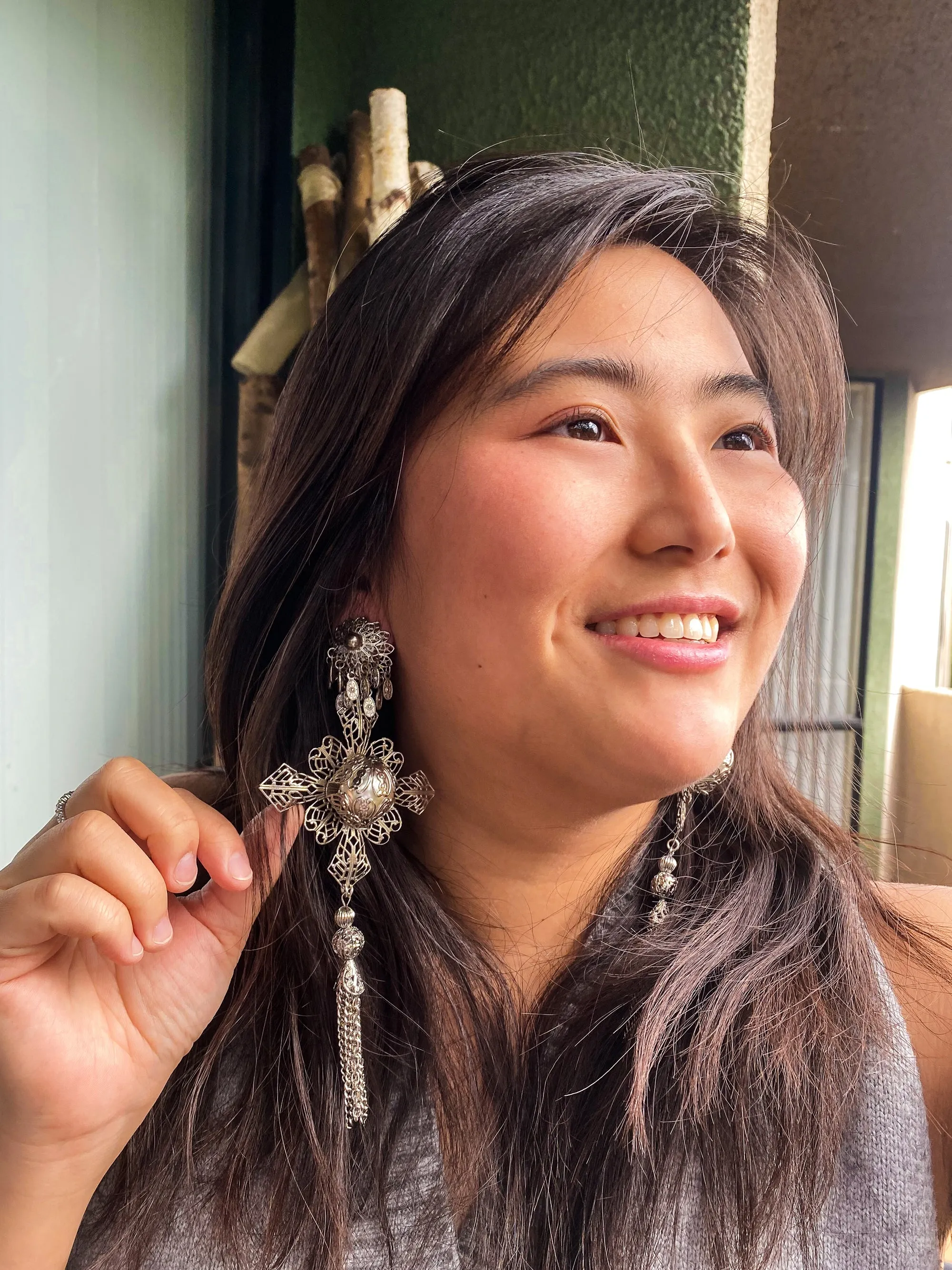 Medieval star crossed earrings