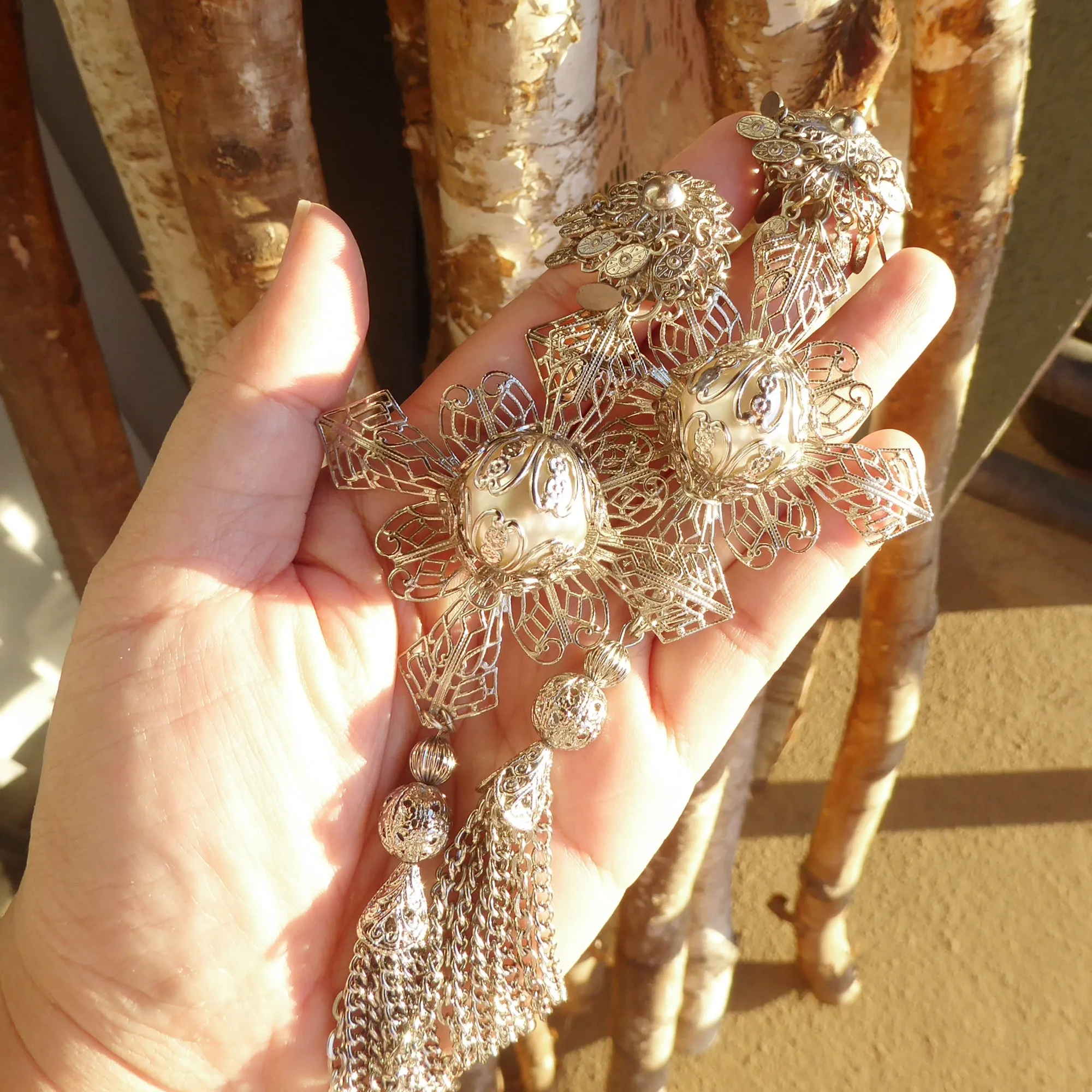 Medieval star crossed earrings