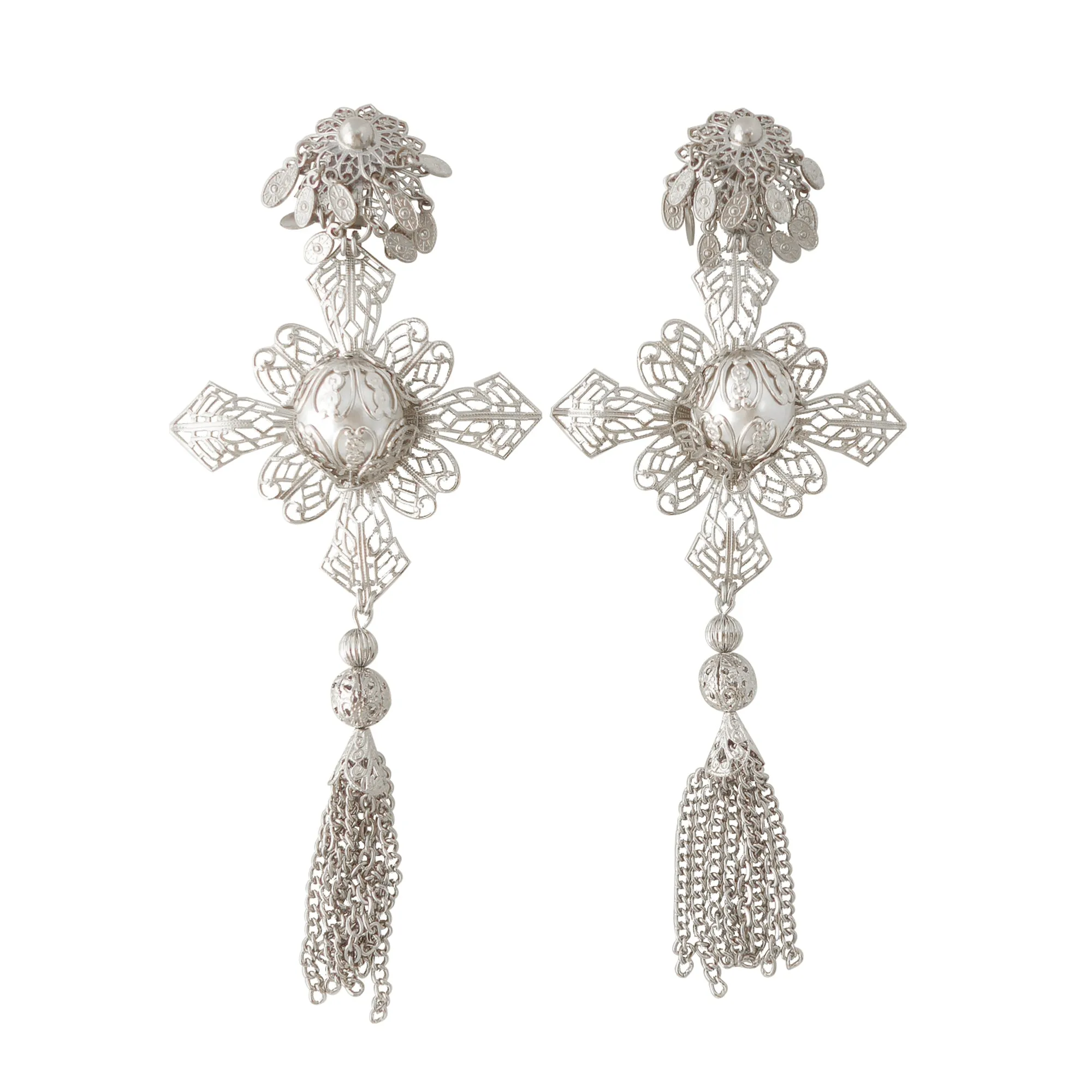 Medieval star crossed earrings
