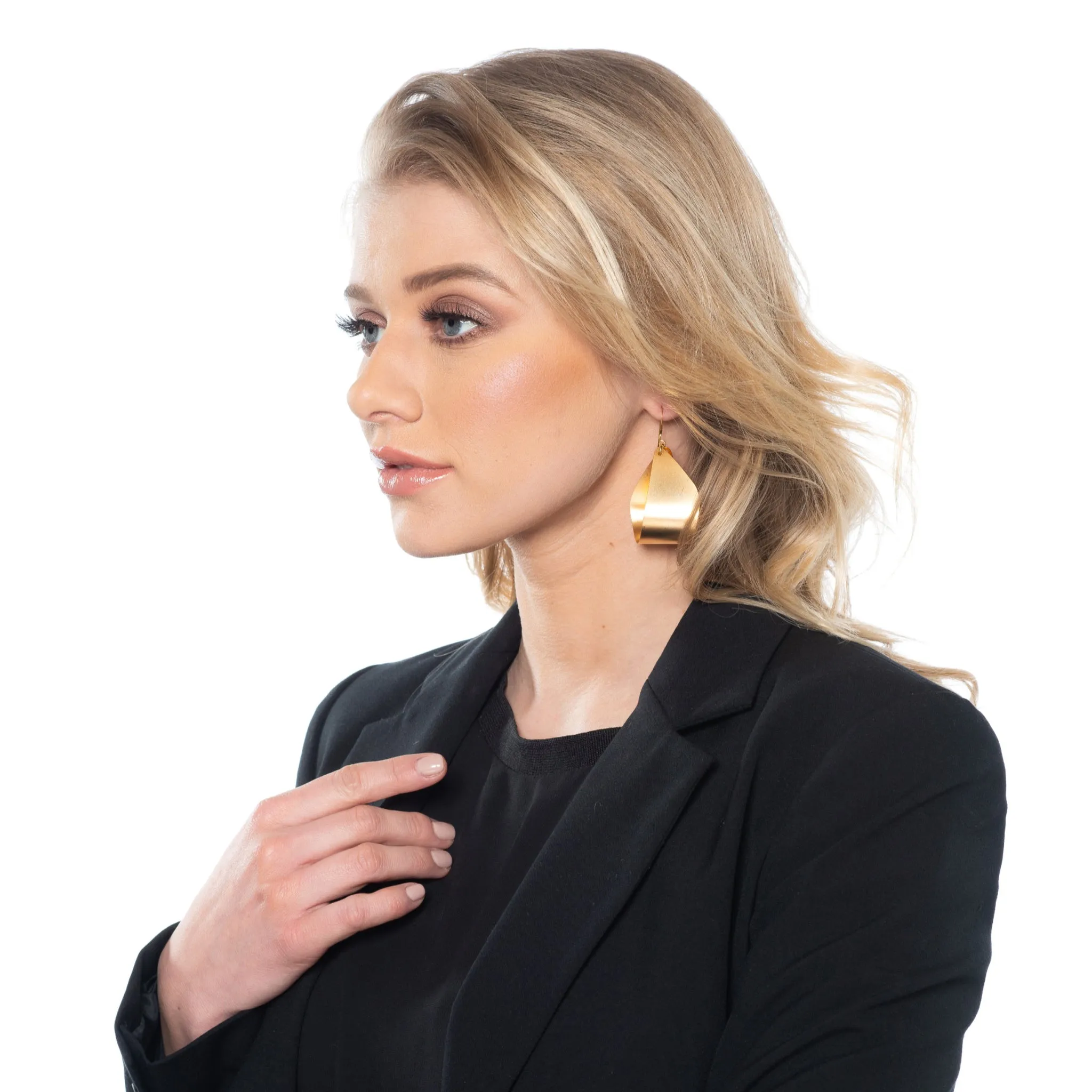 Mila - 24K gold large teardrop shaped earrings