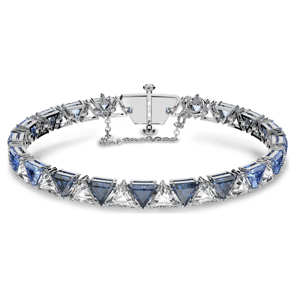 Millenia Bracelet, Triangle Swarovski Zirconia, Blue, Rhodium Plated 5614925