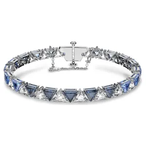 Millenia Bracelet, Triangle Swarovski Zirconia, Blue, Rhodium Plated 5614925