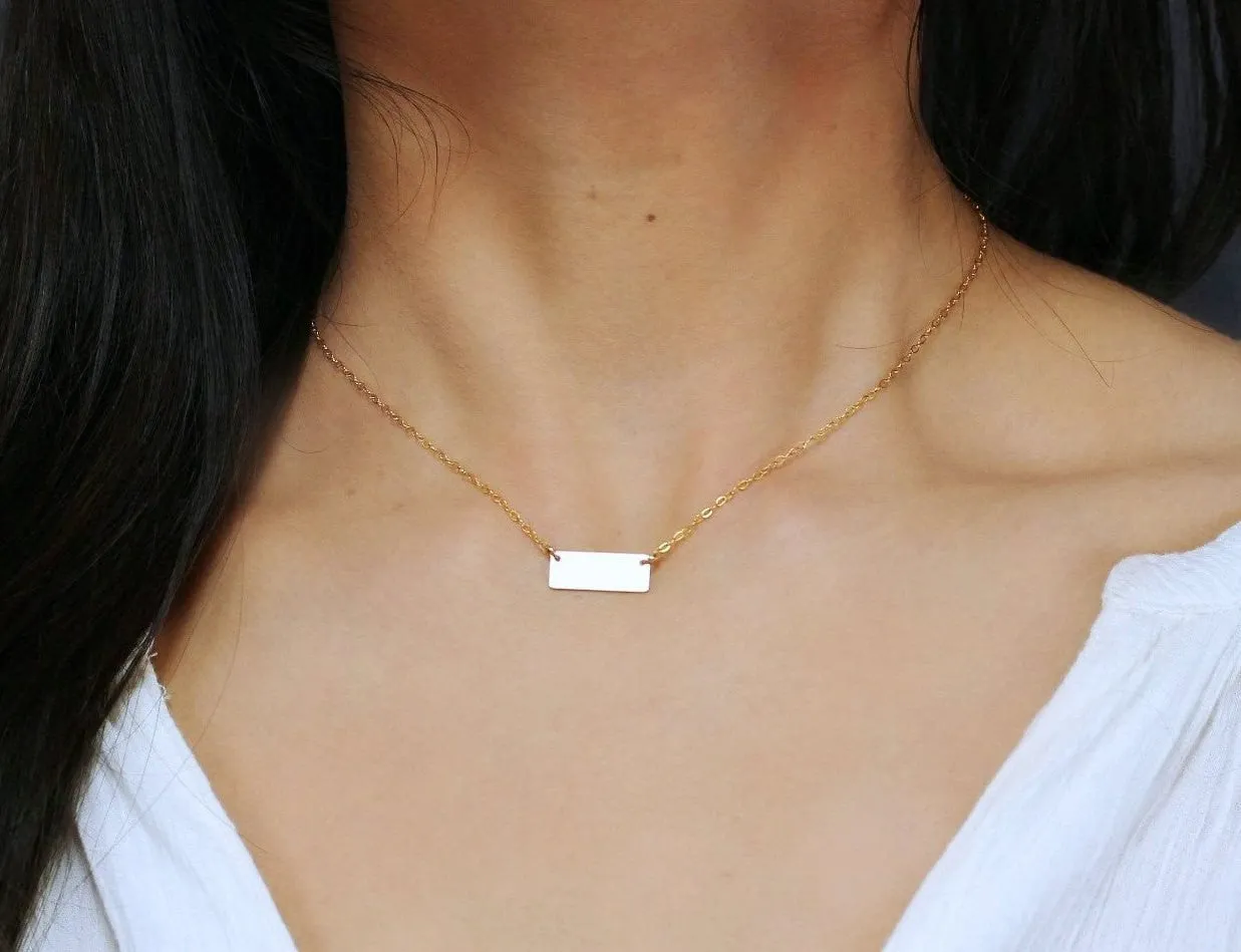 Mini Bar Necklace, 5/8" Bar