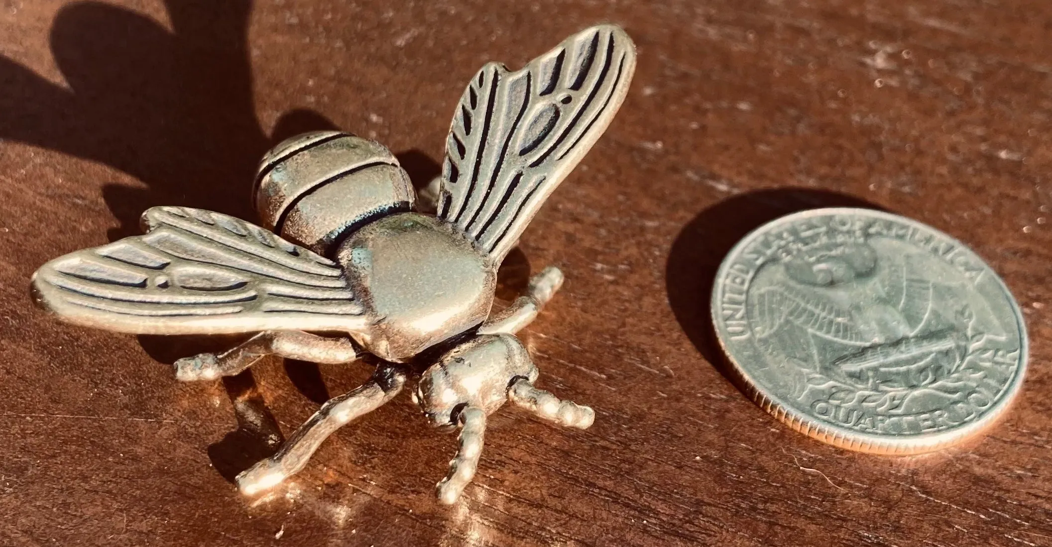 Miniature Brass Bee Figurine
