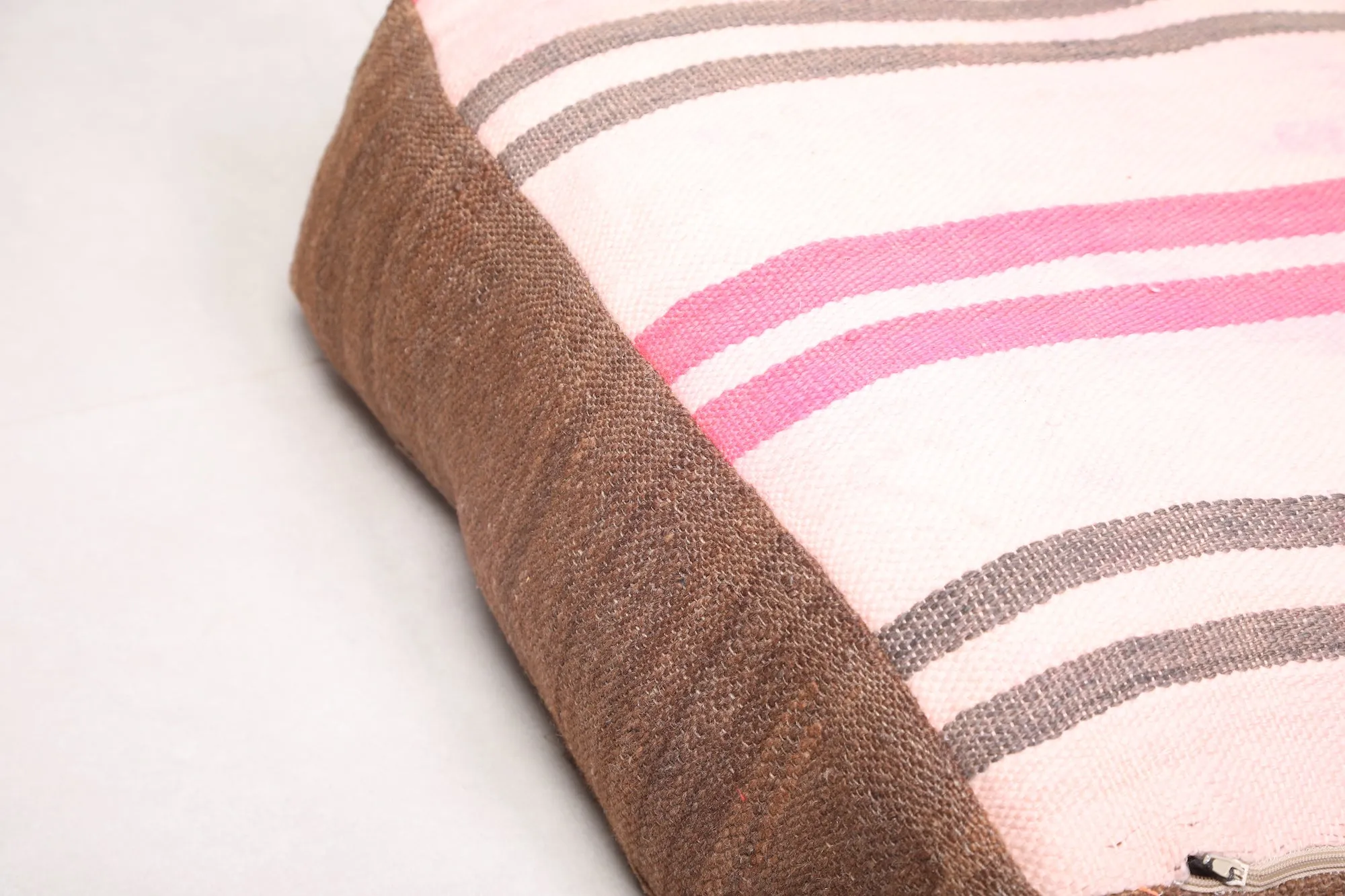 Moroccan handmade ottoman pouf in earthen color