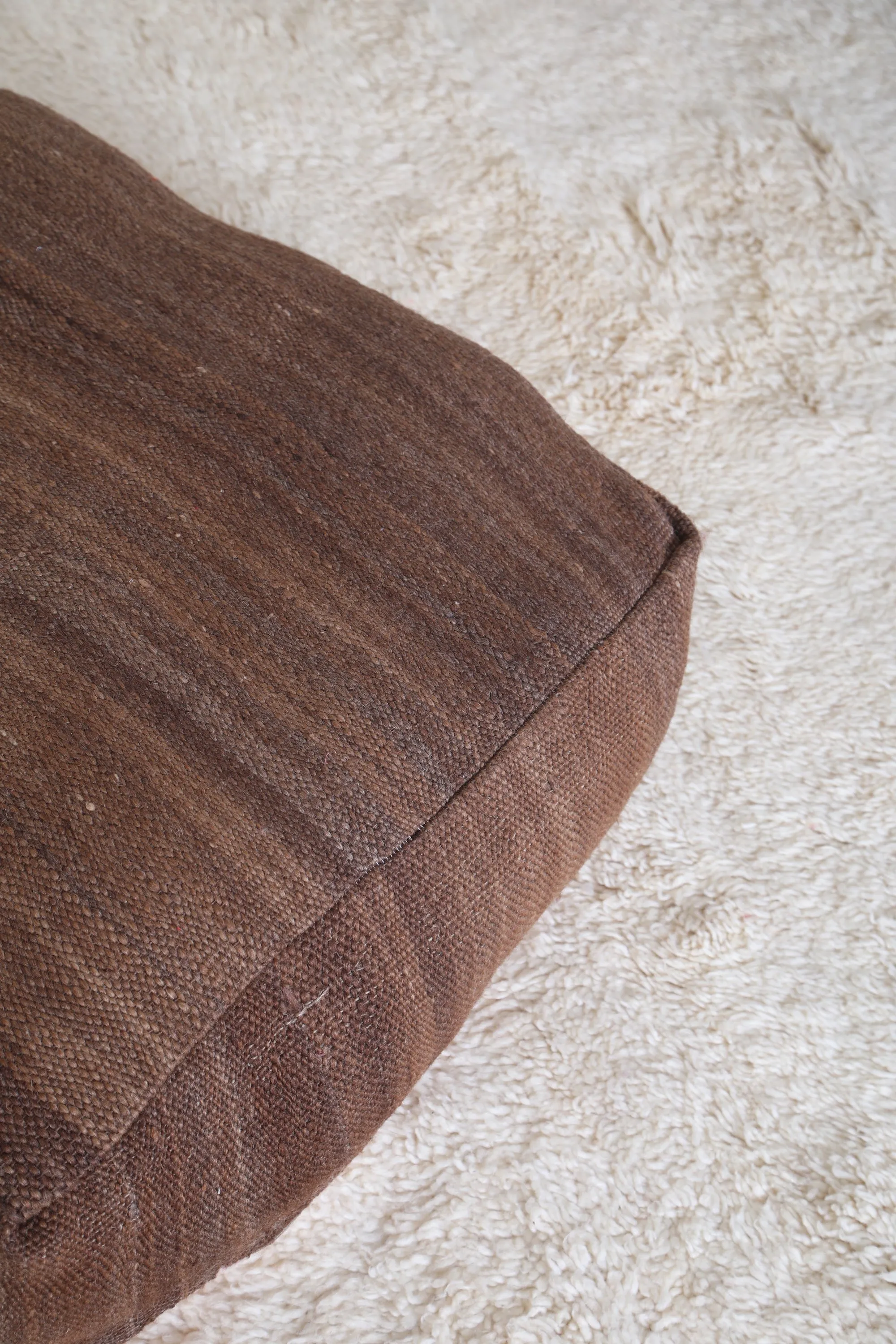 Moroccan handmade ottoman pouf in earthen color