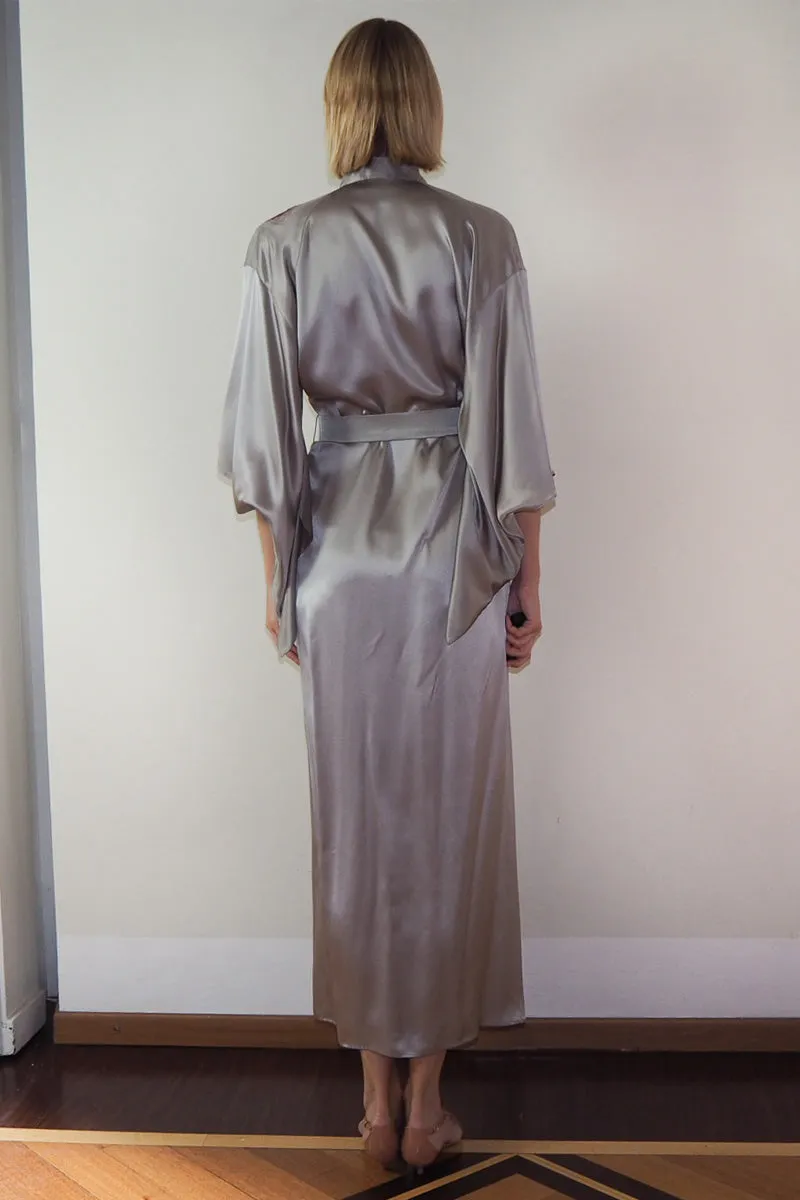 Natural Pure Silk Dragon embroidery robe Kimono