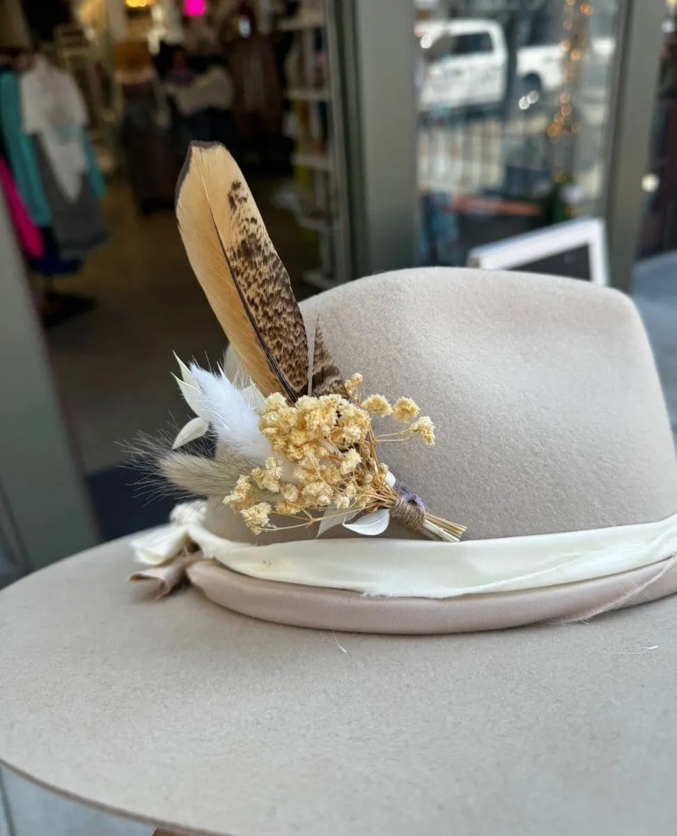 Neutral Boho Hat Feathers