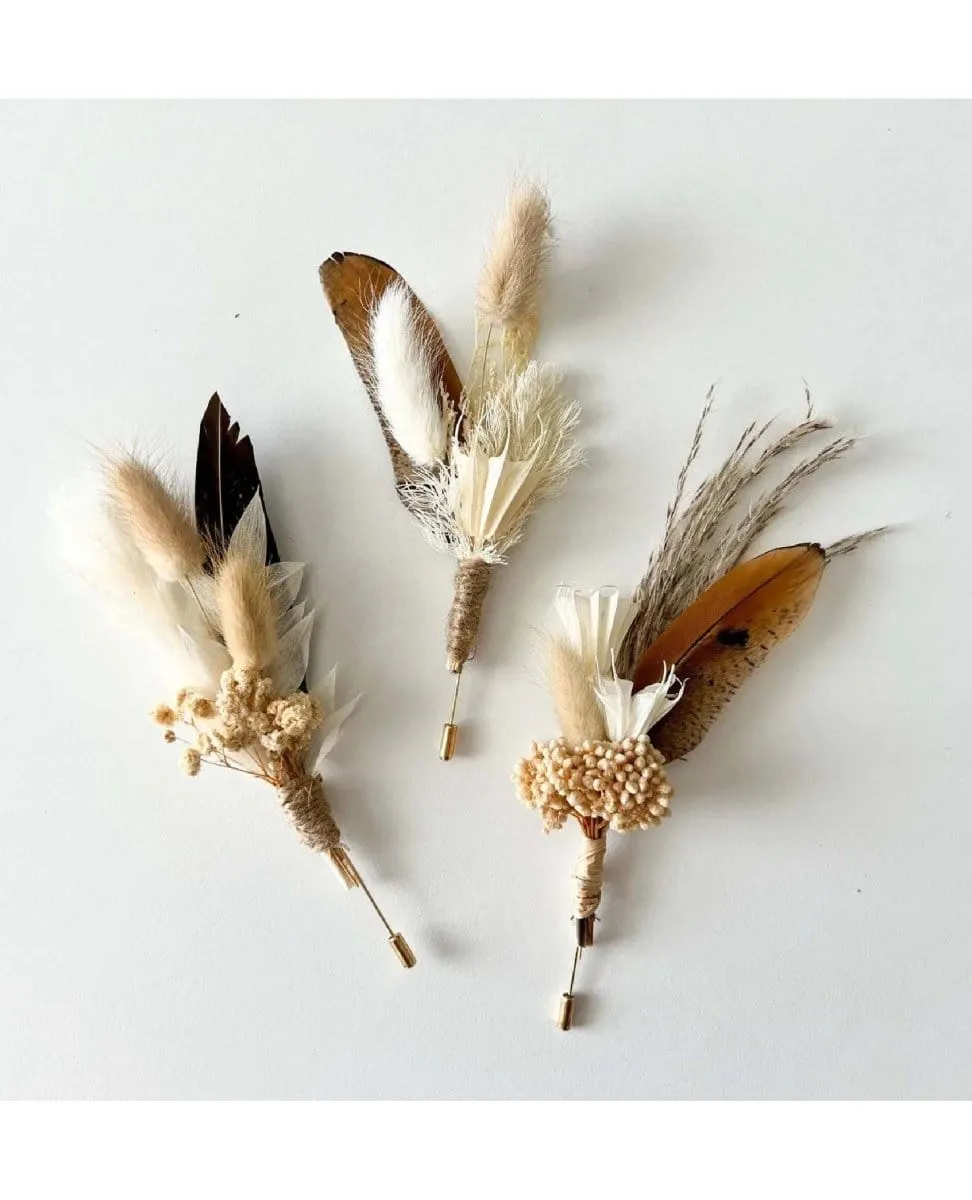 Neutral Boho Hat Feathers