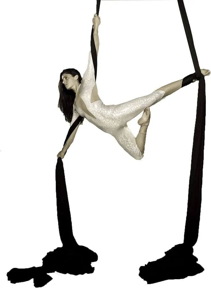 NEW Vevor Complete Aerial Silk Kit Trapeze Hammock 11 Yards fit Yoga Swing Stand Antigravity Silks 10Mx2.8M, Black! Retails $146 