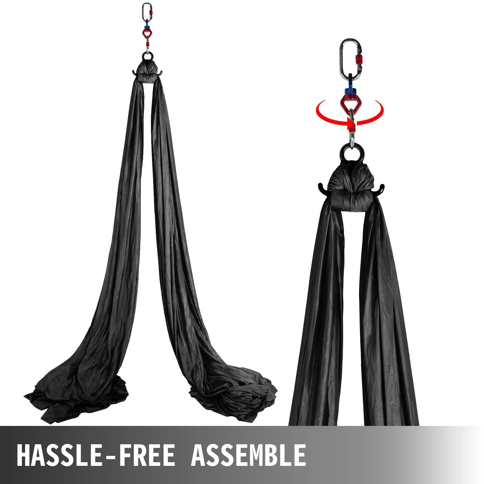 NEW Vevor Complete Aerial Silk Kit Trapeze Hammock 11 Yards fit Yoga Swing Stand Antigravity Silks 10Mx2.8M, Black! Retails $146 