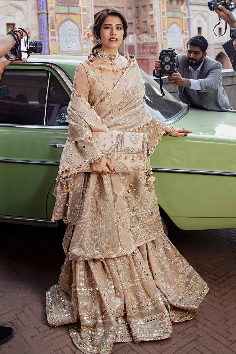 NOOR JEHAN | MNR Zarlish Festive Unstitched Collection 2022 | Unstitched Embroidered Karandi Net Suit