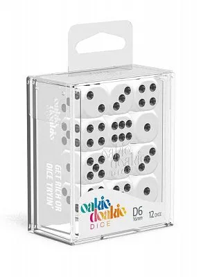 Oakie Doakie Dice D6 Dice 16 mm Solid - White (12)