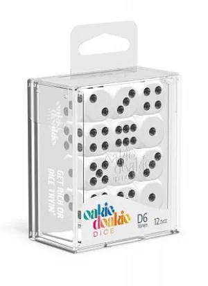 Oakie Doakie Dice D6 Dice 16 mm Solid - White (12)