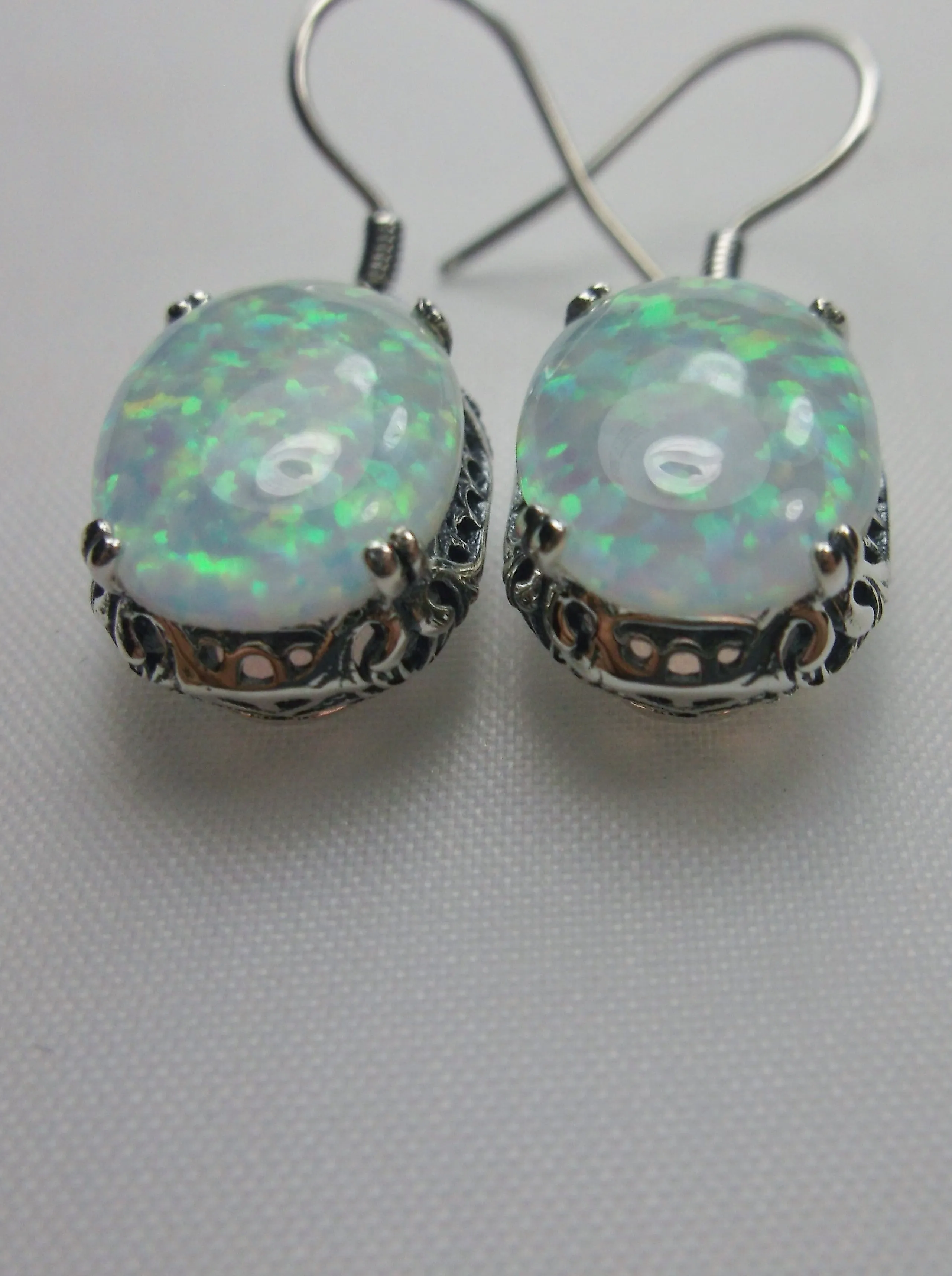 Opal Earrings, Vintage Edwardian Jewelry #E70