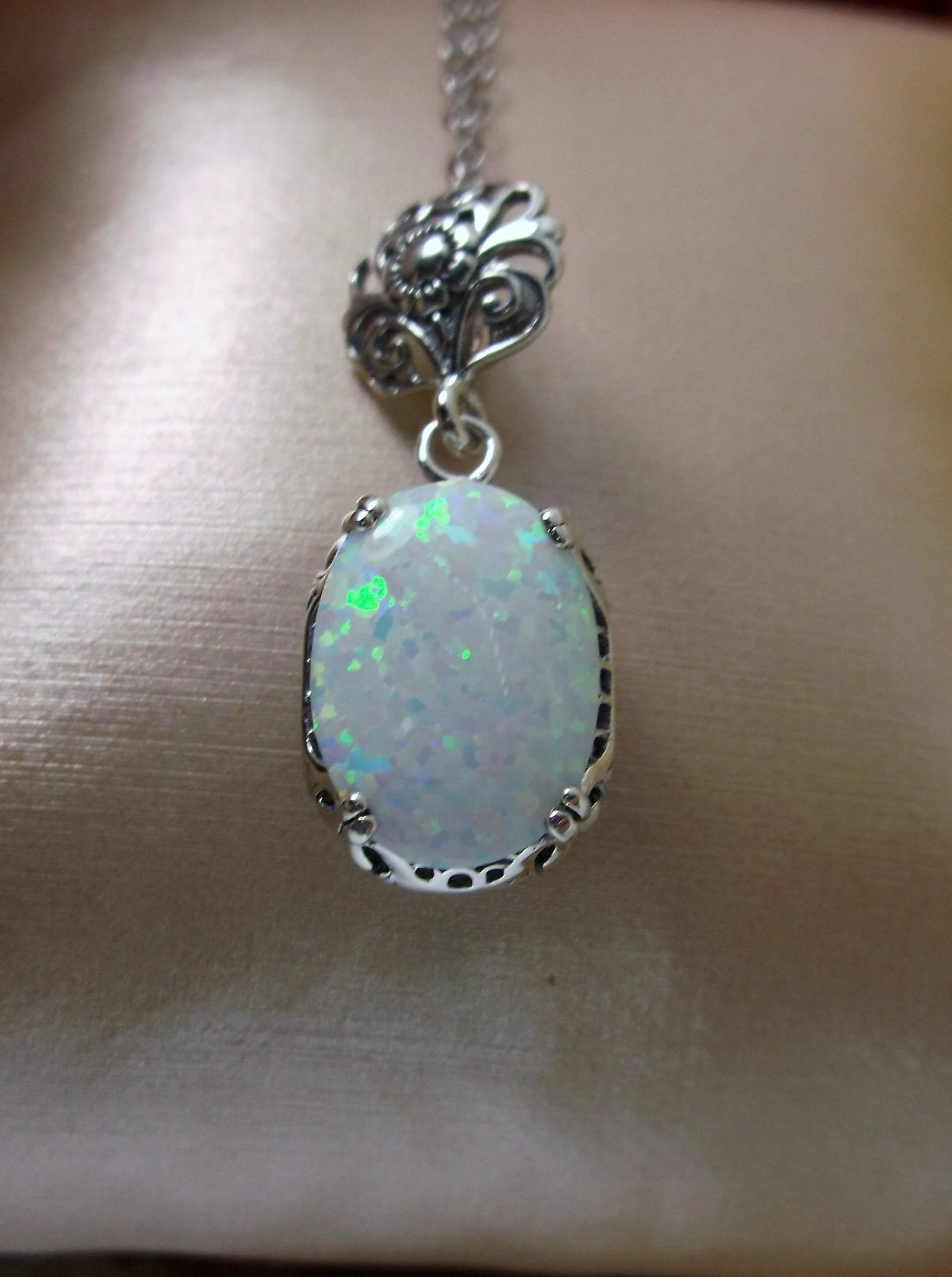 Opal Pendant, Edwardian Necklace #P70