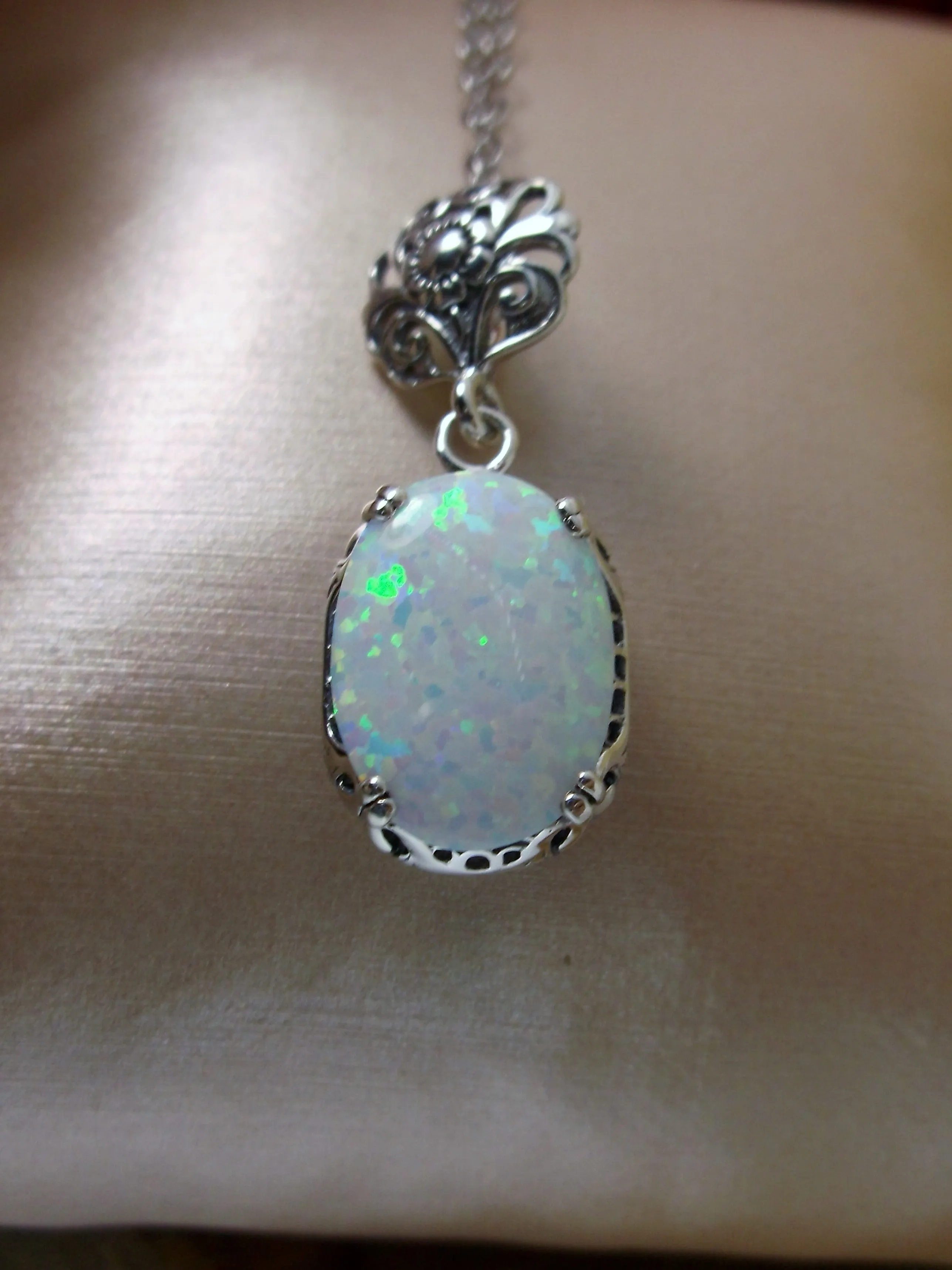 Opal Pendant, Edwardian Necklace #P70