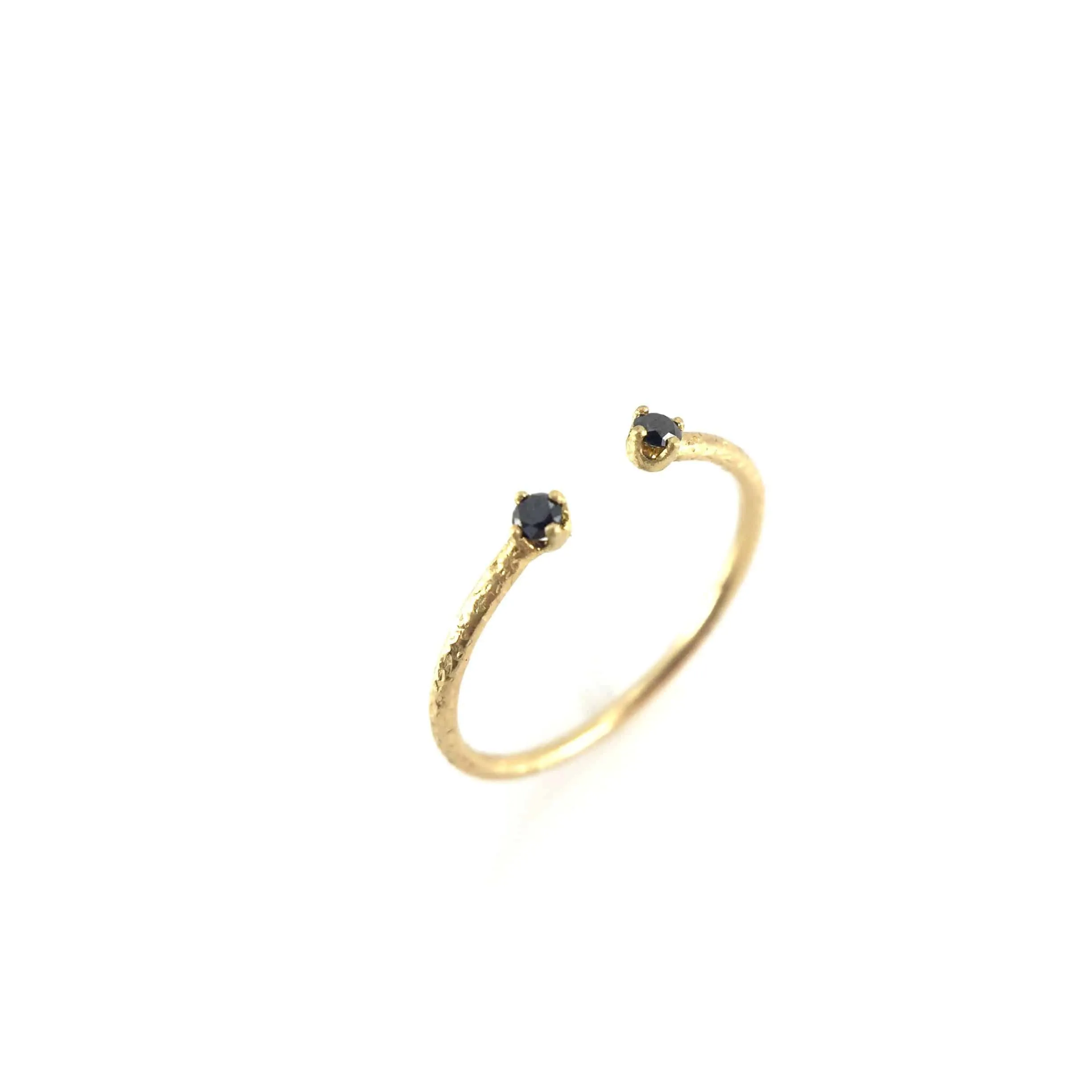 Open Black Diamond Ring
