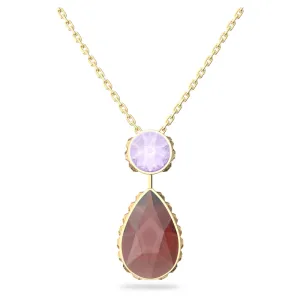 Orbita Necklace, Drop Cut Crystal, Multicolored, Gold-tone Plated