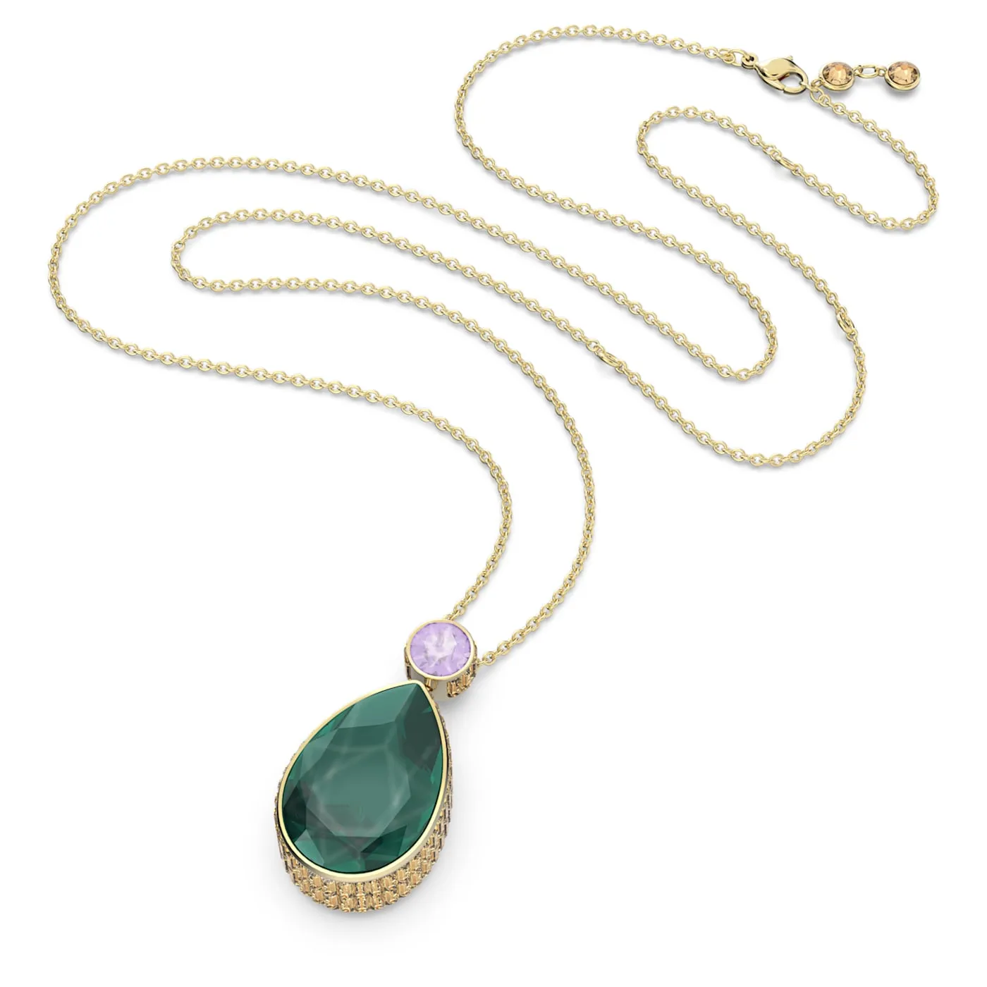 Orbita necklace Drop cut, Multicolored, Gold-tone plated