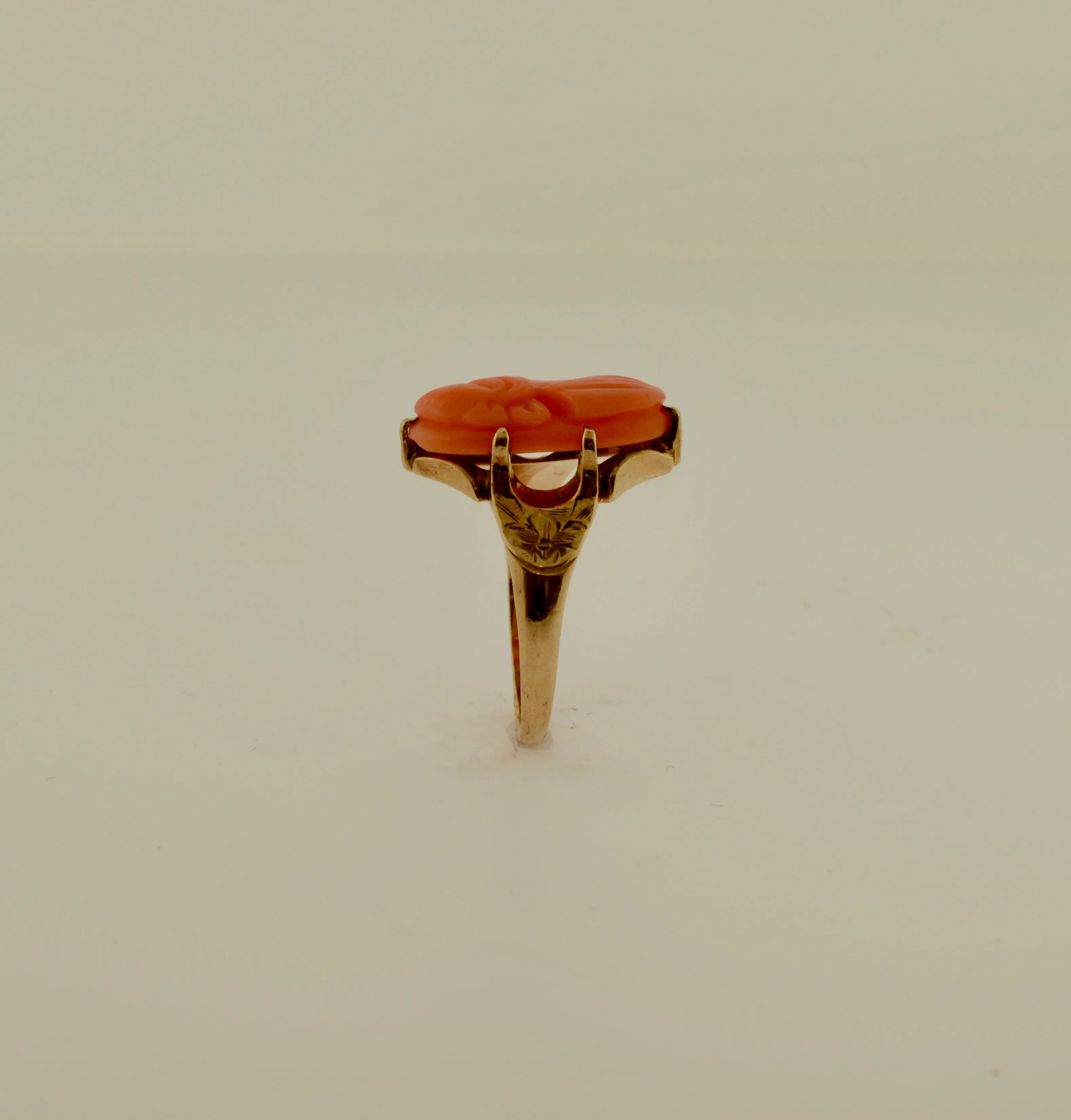 Oval Cameo Gold Ring Engraved 7-8-16 inside of the shank