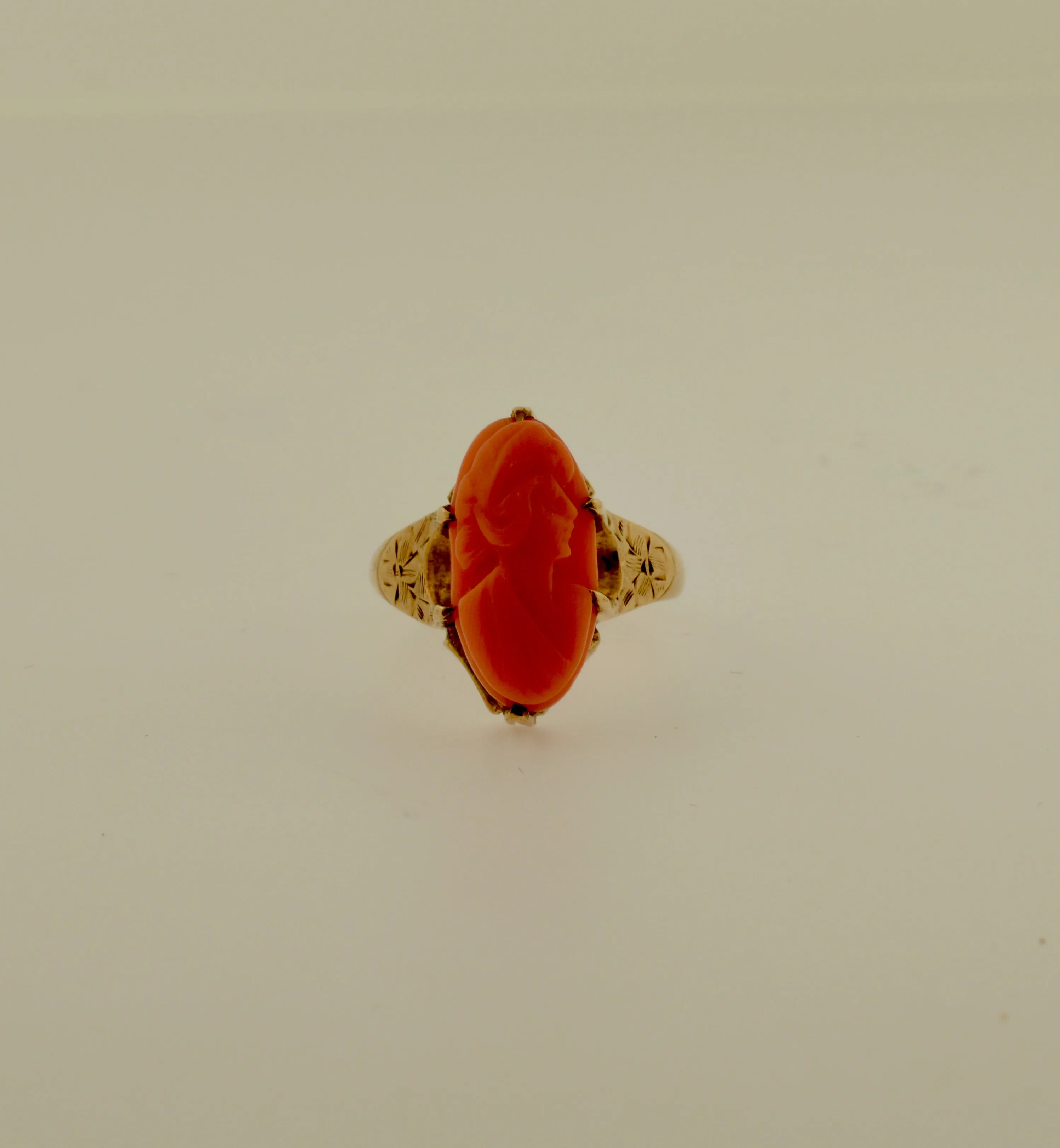 Oval Cameo Gold Ring Engraved 7-8-16 inside of the shank