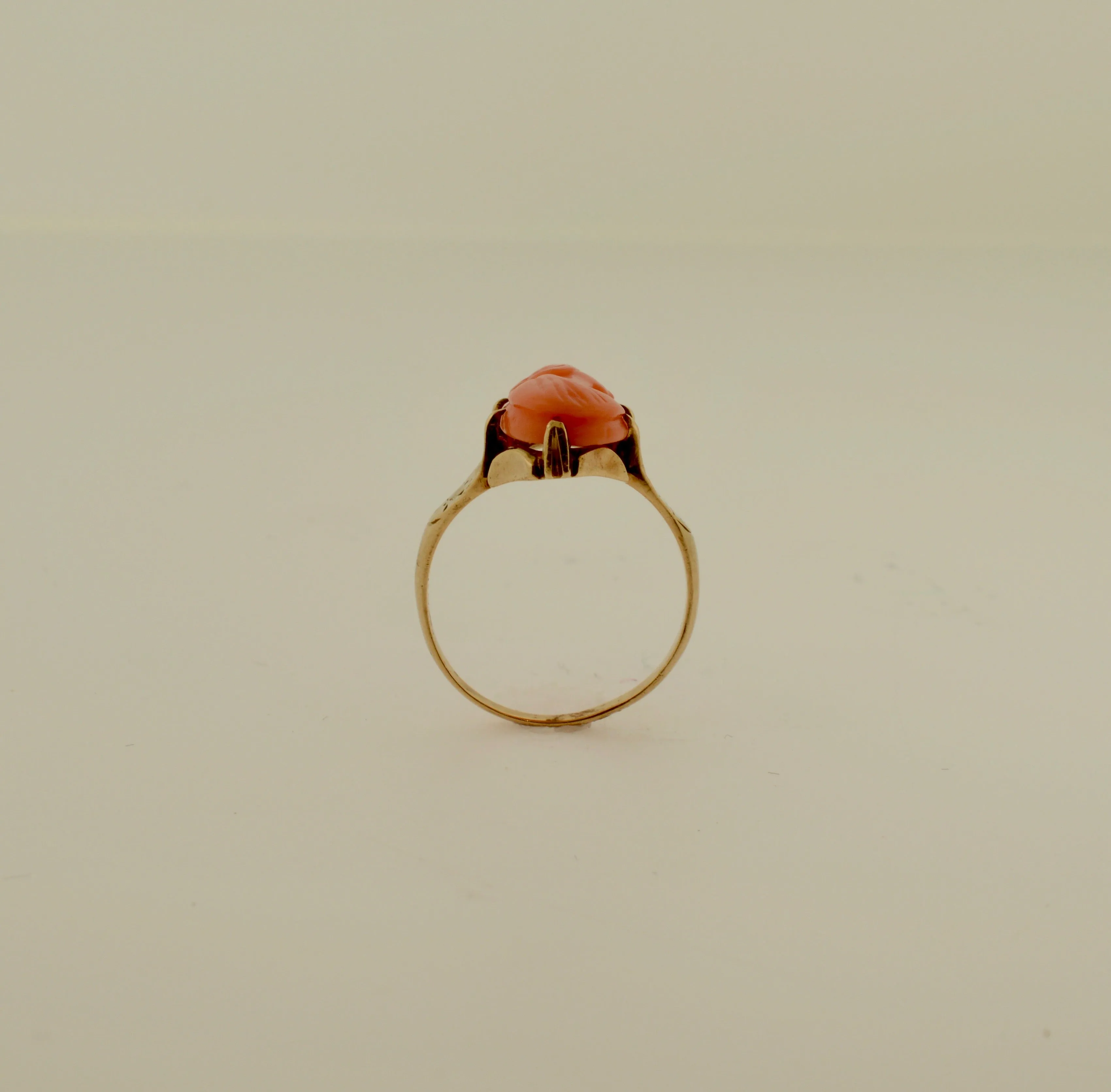 Oval Cameo Gold Ring Engraved 7-8-16 inside of the shank