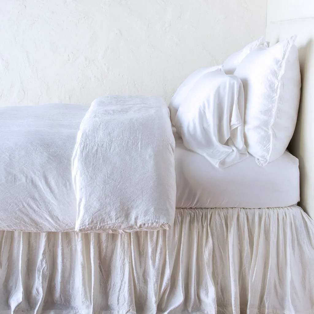 Paloma Bed Skirt - White - Queen