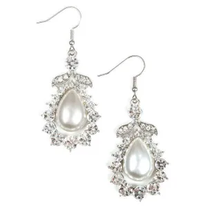 Paparazzi Award Winning Shimmer White Pierced Earrings