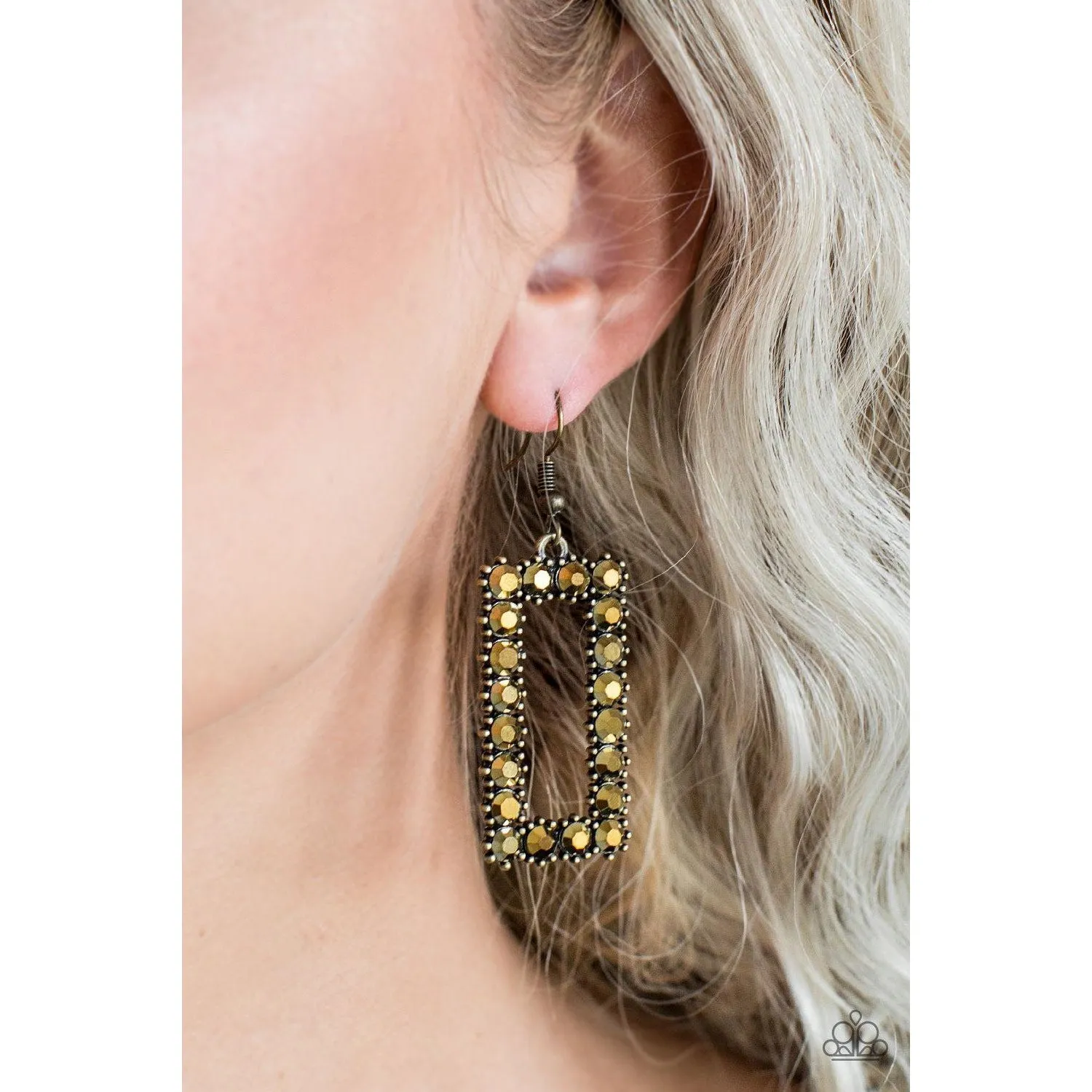 Paparazzi Mirror Mirror Brass Pierced Earrings
