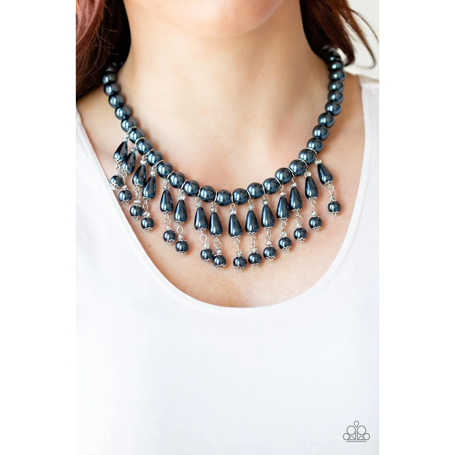 Paparazzi Miss Majestic Blue Necklace & Earrings Set