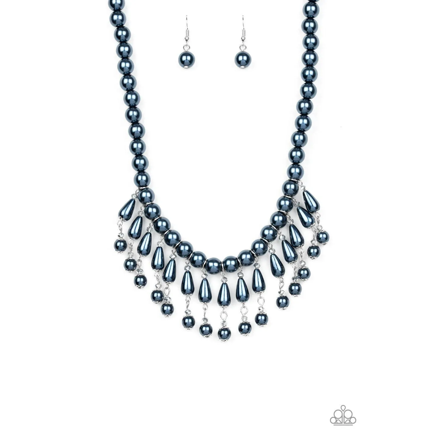 Paparazzi Miss Majestic Blue Necklace & Earrings Set