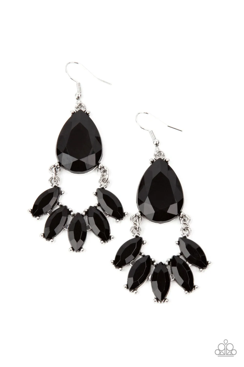 Paparazzi POWERHOUSE Call - Black Earrings