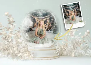 Pastel Snow Globe Digital Backgrounds V3
