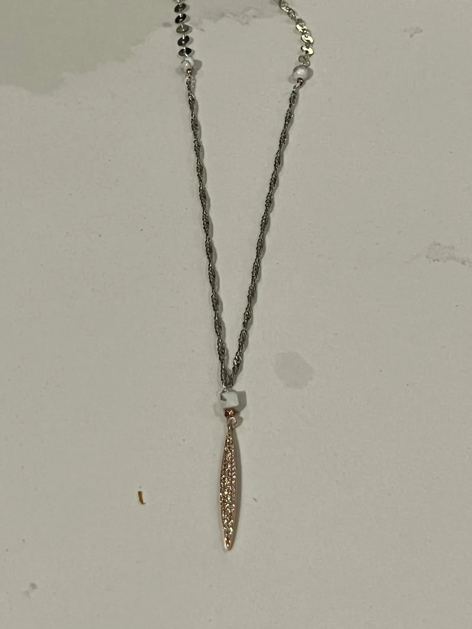 Pave Crystal & Howlite Necklace