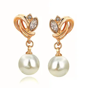 Pearl & Cubic Zirconia 18K Gold-Plated Botany Drop Earrings