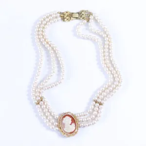 Pearl and Cameo Necklace