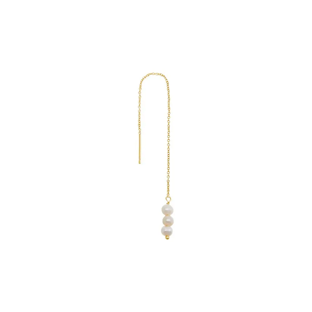 Pearl Drop Chain Threader Earring