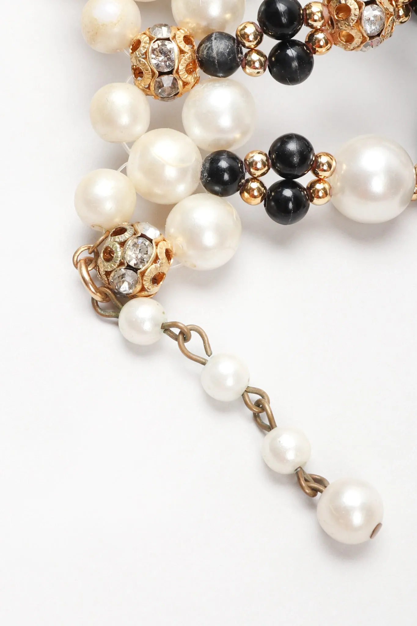 Pearl Lucite Ring Collar Necklace