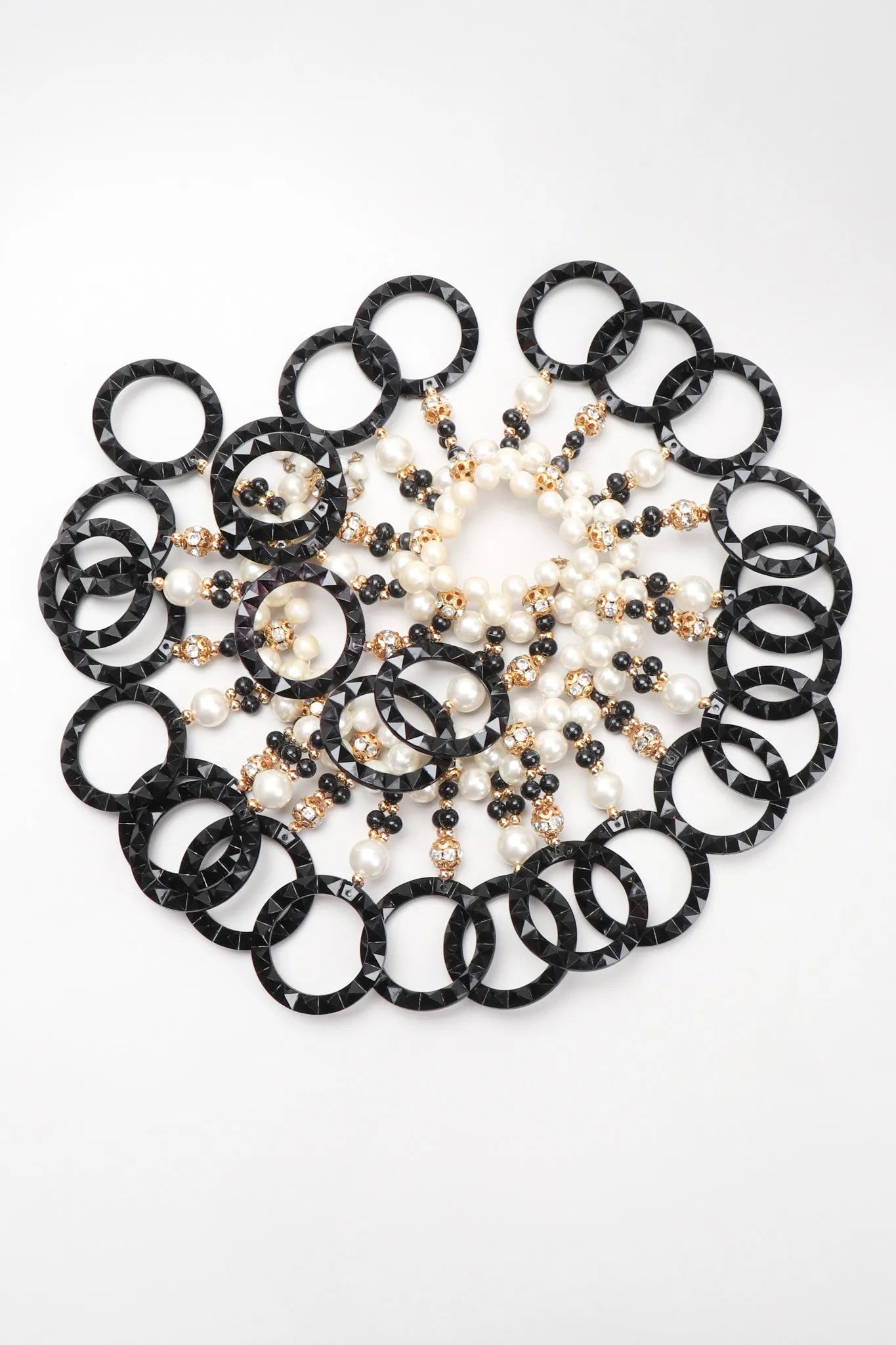 Pearl Lucite Ring Collar Necklace